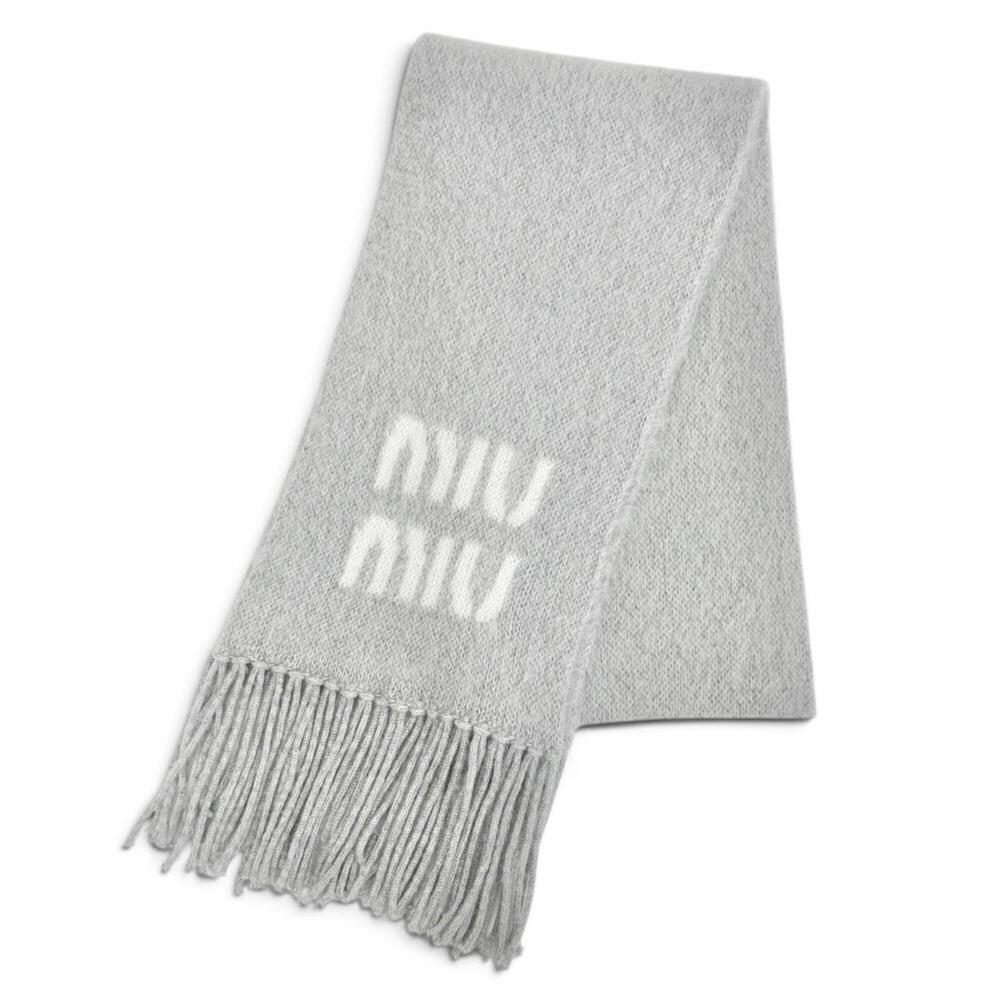 MIUMIU (Miu Miu) 2025 Model 5FS062 Mohair Wool Blend Logo Fringe Long Stole/S...